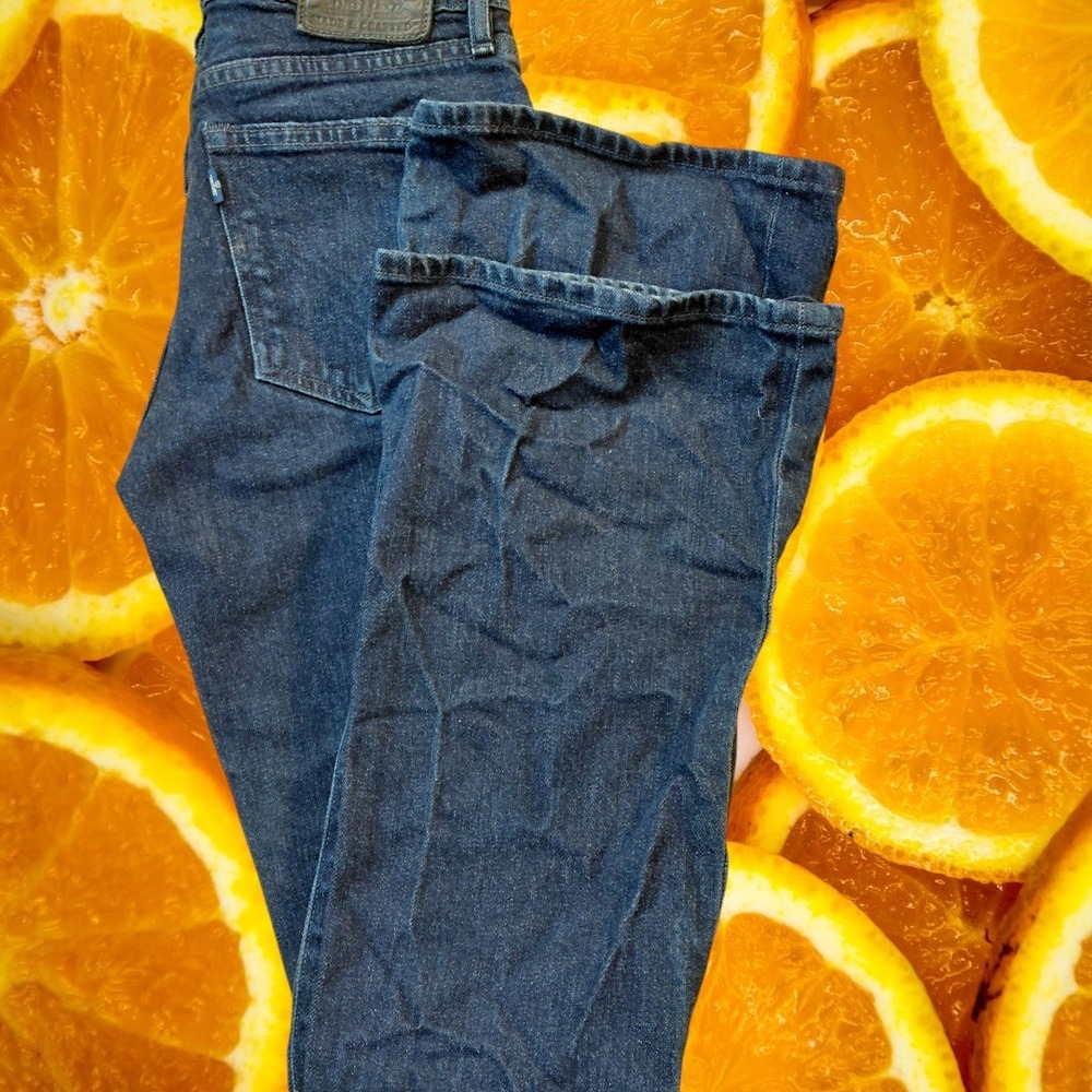 Levi's Made Crafted Stems Flare Jeans Size 25‎ Dark Wash Embroidered Pockets